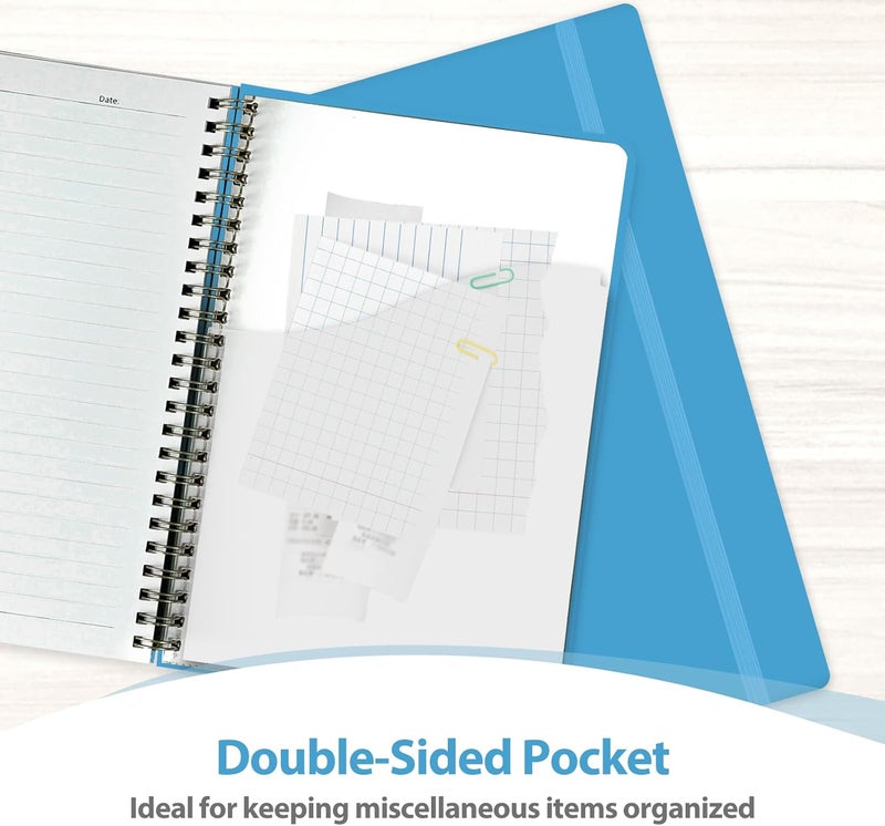 VALOME Journaling Notebooks, A5 Lined Spiral Notebook for Women & Men, 146 Pages College Ruled Hardcover Note Book for Work, Note Taking, Journaling, School, Writing (Bright Blue) - Image 5